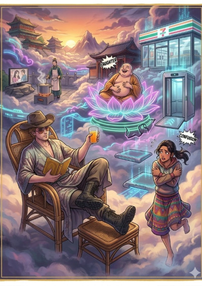 神魔與凡人學生的裝瘋賣傻。上帝：我到底看到了什麼？？